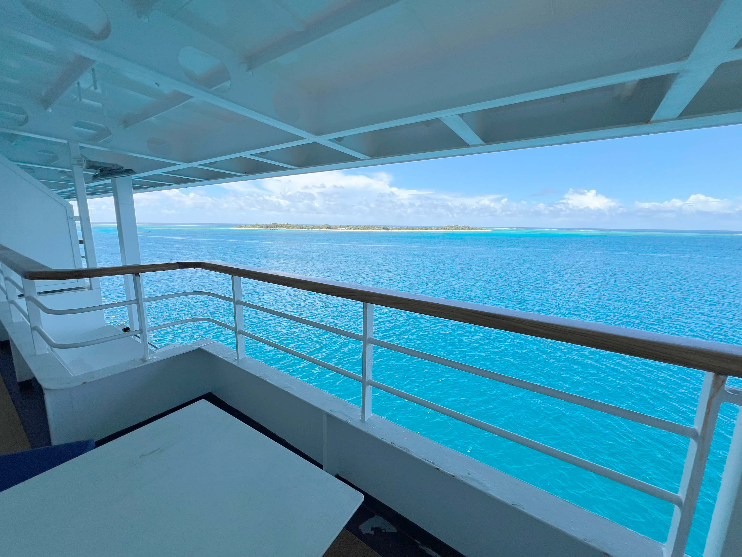 View from the balcony out to the ocean